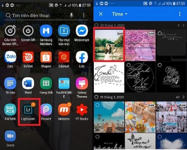 Thêm bức ảnh mới tải về vào app