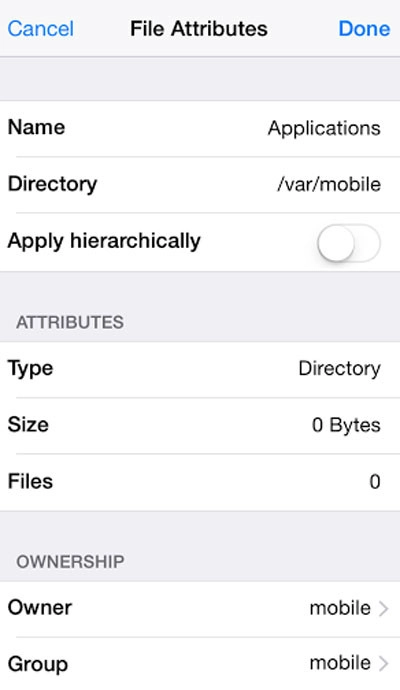 Thuộc tính của mỗi tập tin thư mục