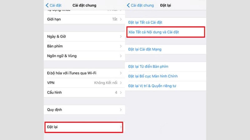 Khôi phục cài đặt gốc thiết bị