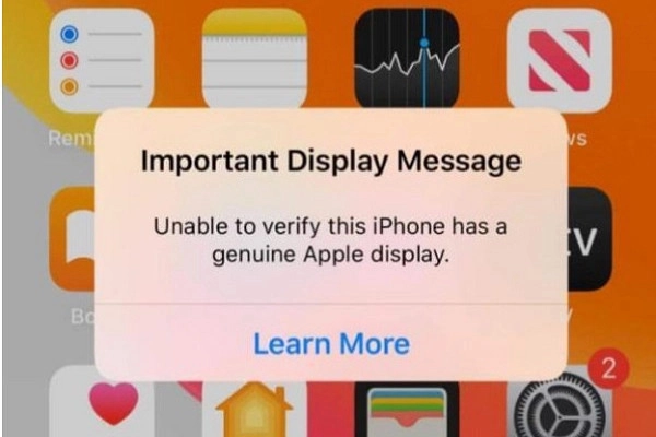 iPhone báo màn hình không chính hãng