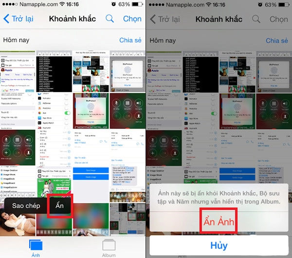 Tính năng Ẩn ảnh trên iPhone