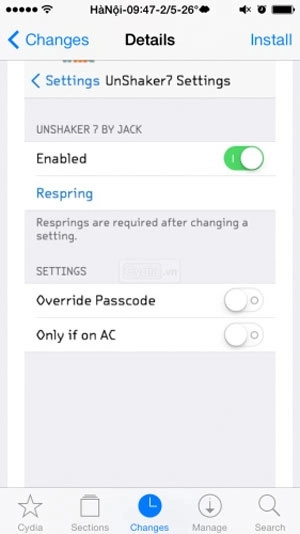 Cài đặt ứng dụng hỗ trợ mở khóa iPhone chỉ bằng 1 cú lắc nhẹ