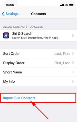 Import SIM Contacts