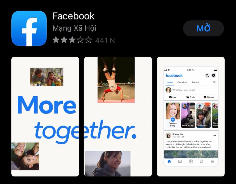 Phần mềm Facebook trên AppStore