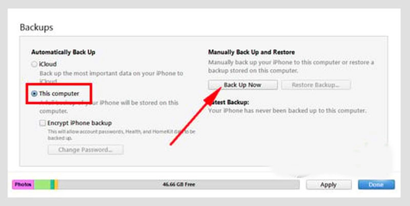 Tiến hành Back up