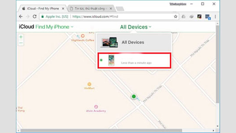 Xác định vị trí của iPhone