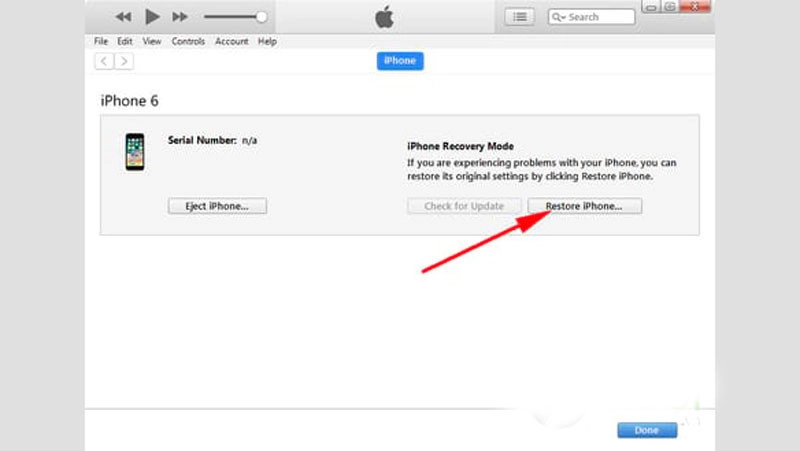 Vào restore iPhone