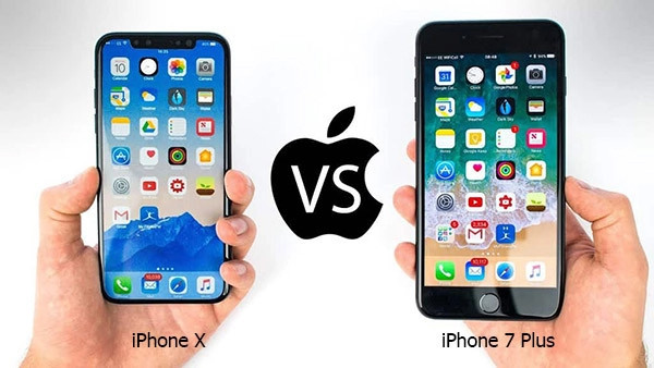 So sánh màn hình iPhone X, 7 Plus
