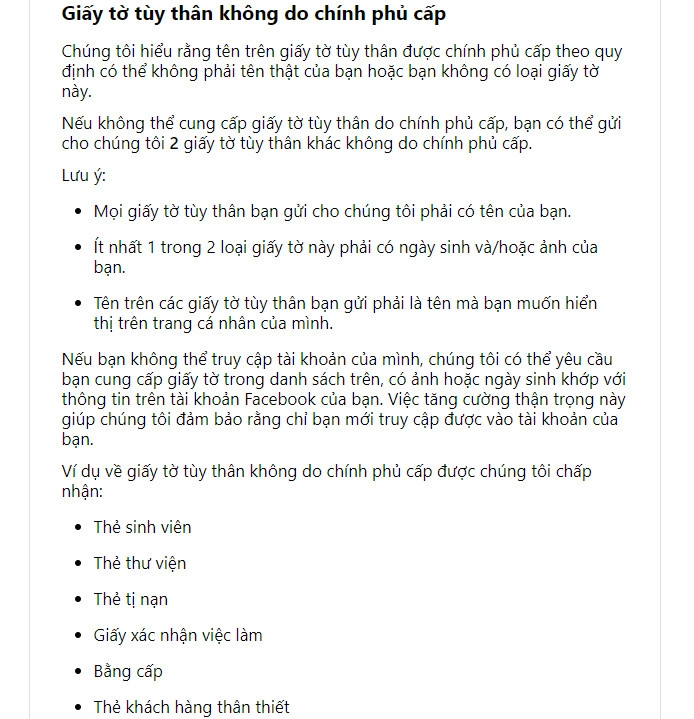 Giấy tờ tùy thân không do chính phú cấp
