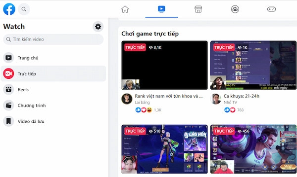 Tìm kiếm video phát trực tiếp trên máy tính