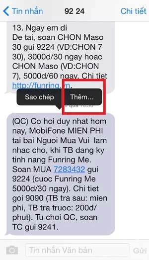 Cách xóa 1 tin nhắn trên iPhone