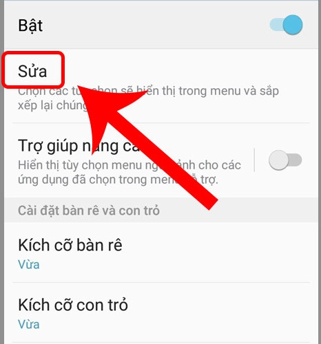 Tiếp theo nhấn vào Sửa