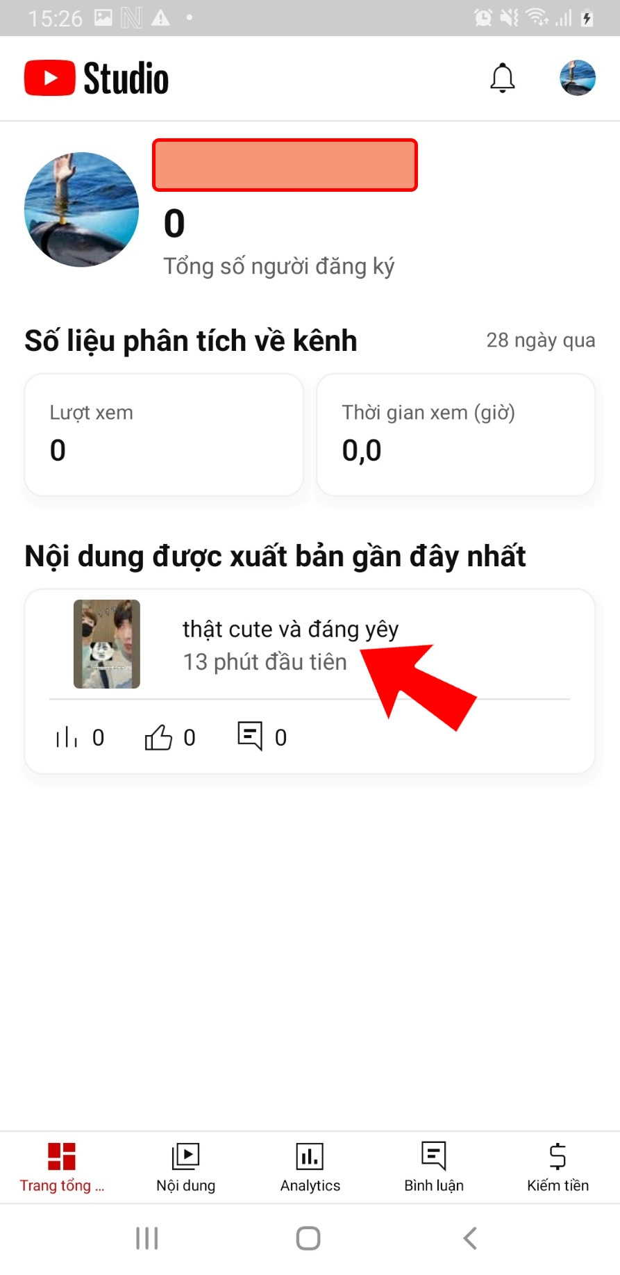 Chọn video muốn bật bình luận