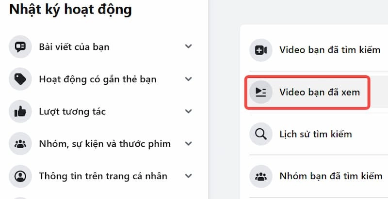 cách xóa lịch sử watch trên facebook 6