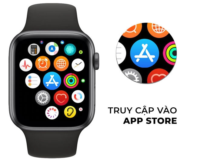 Trên Apple Watch truy cập vào App Store