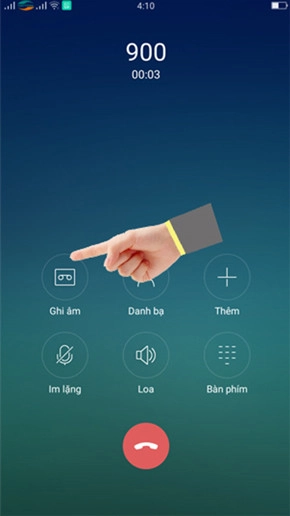 Nhấn vào biểu tượng ghi âm