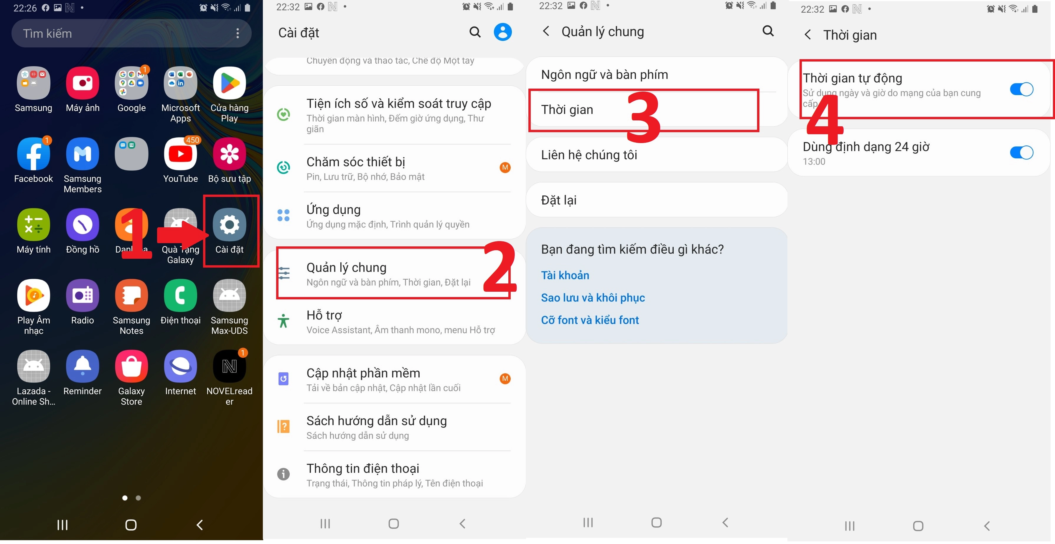 Thiết lập lại thời gian