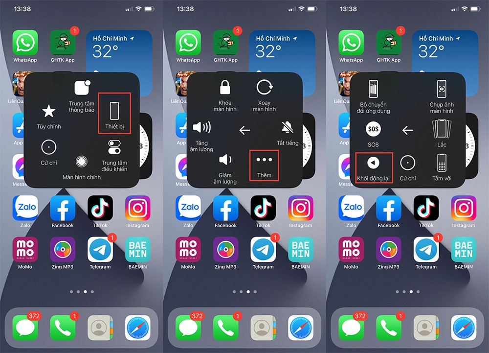 Khởi động lại điện thoại