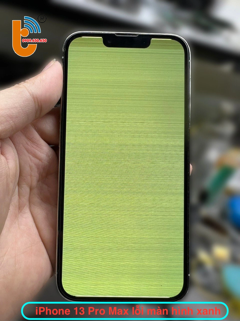 Màn hình 13 Pro Max lỗi xanh