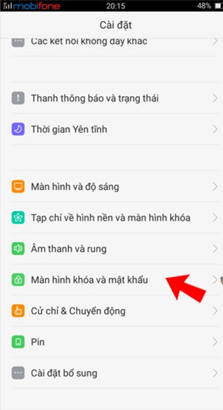 Màn hình khóa và mật khẩu