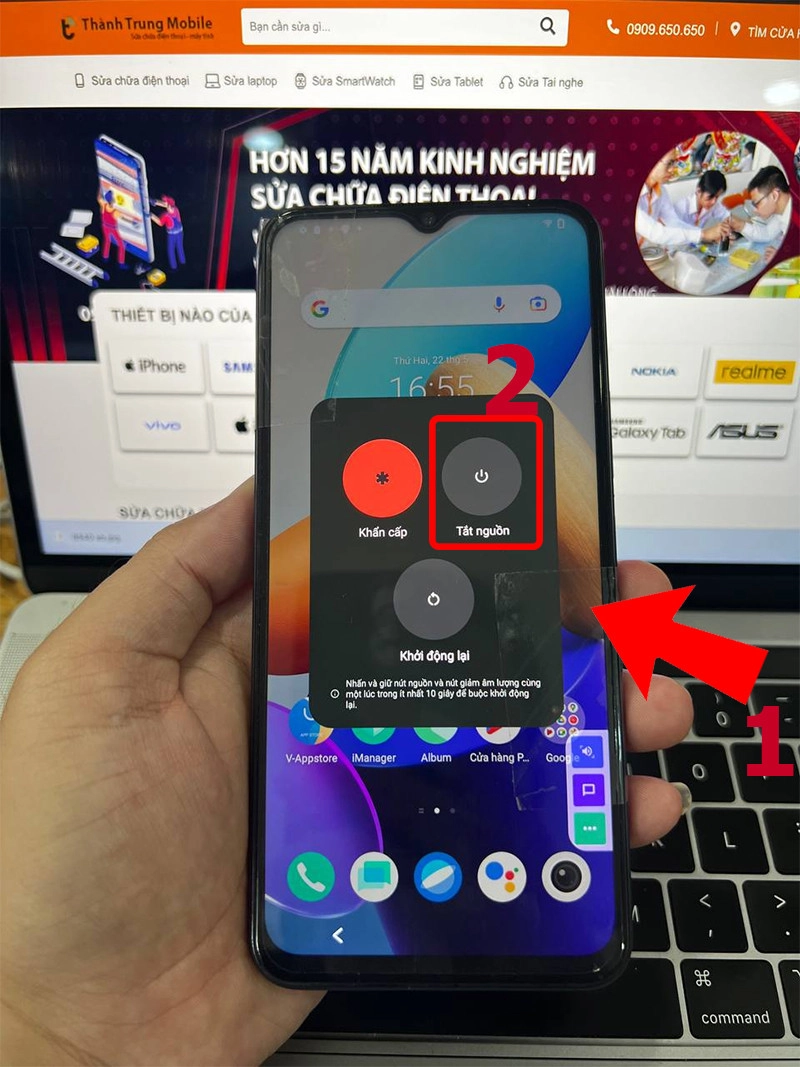 Chọn tắt nguồn