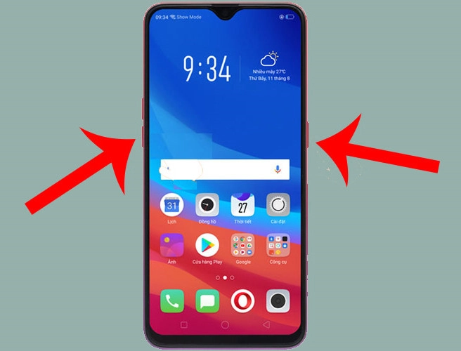 Khởi động bằng nút nguồn và nút âm lượng