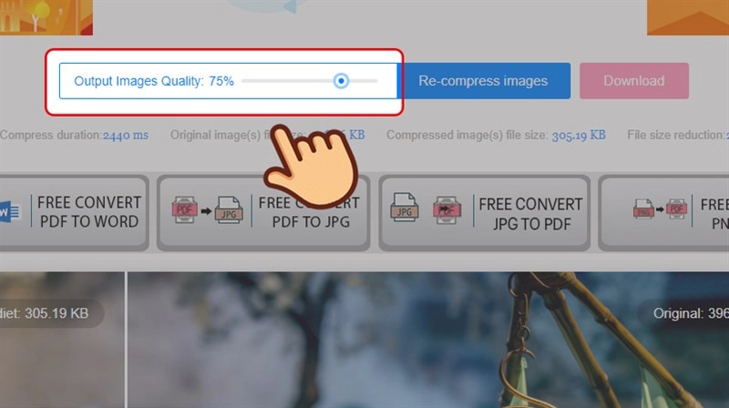 Điều chỉnh mức độ nén ảnh
