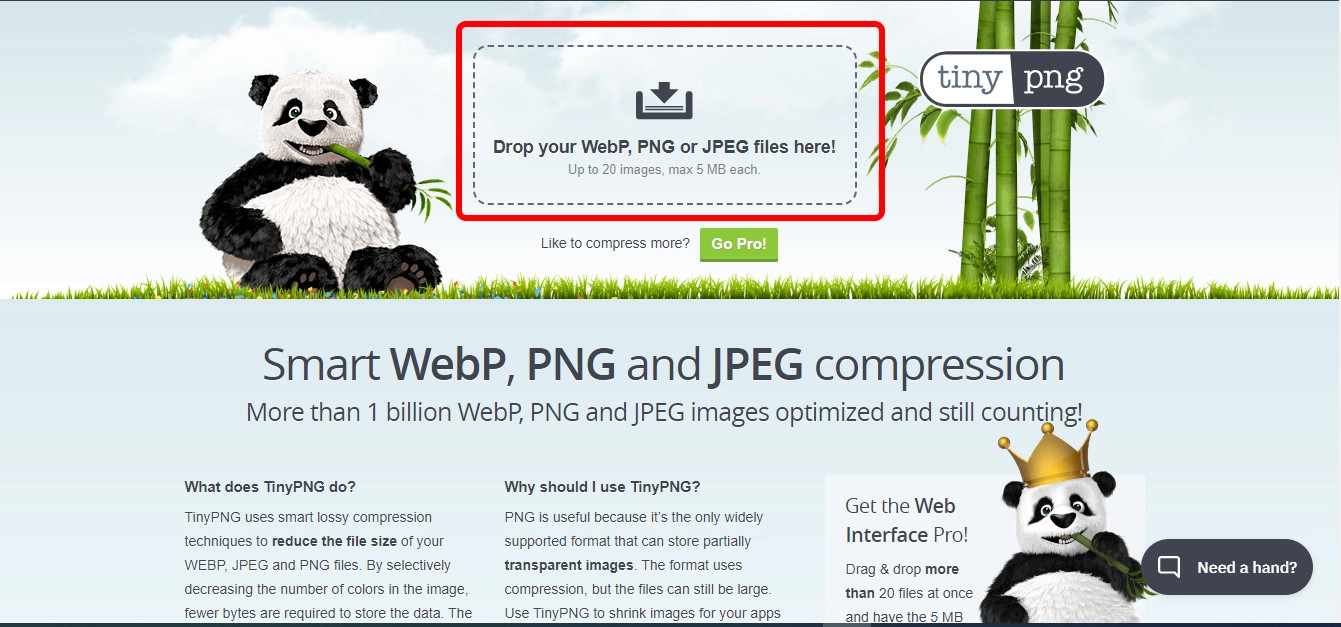 Chọn Drop your files here để tải ảnh lên