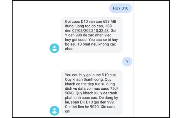 Cách hủy qua cú pháp