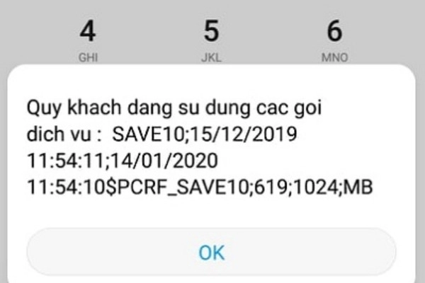 Kiểm tra gói cước bằng cú pháp