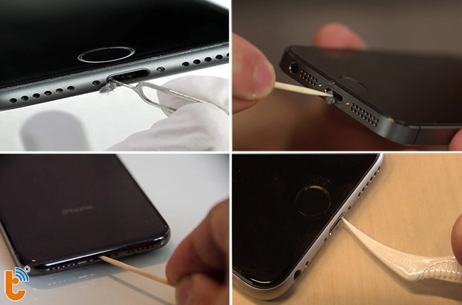 Cách vệ sinh chân sạc iPhone