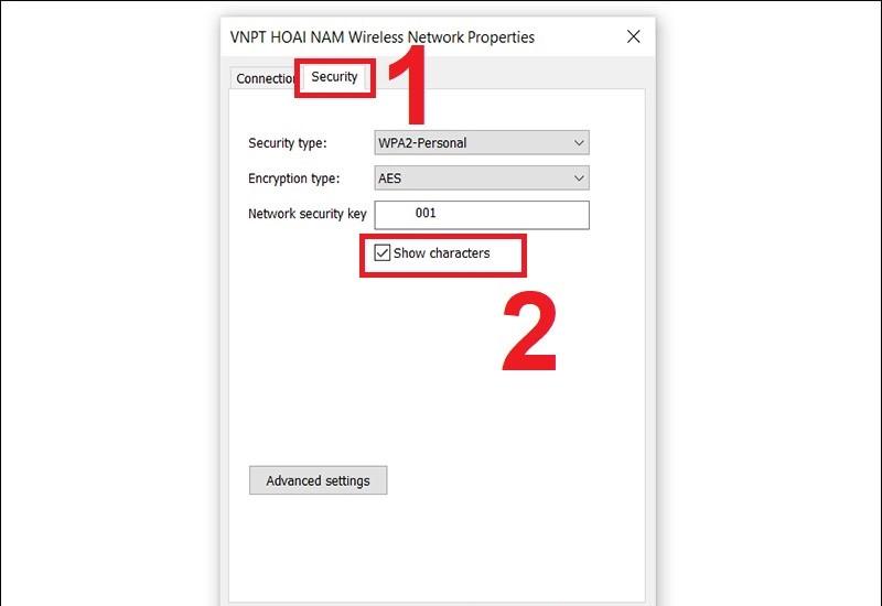 Mật khẩu Wi-Fi sẽ hiện ra