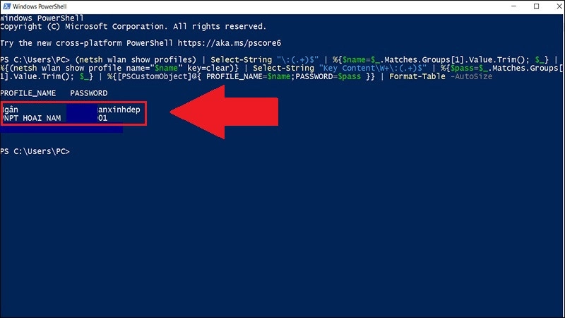nhập cú pháp vào PowerShell rồi nhấn Enter