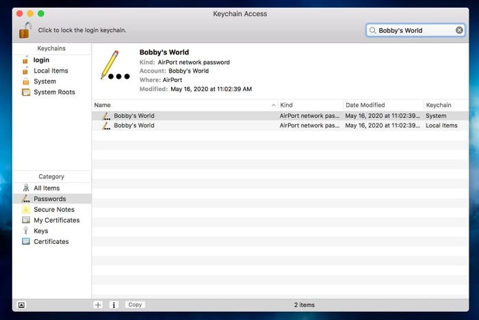 chọn vào mục Password ở bên trái