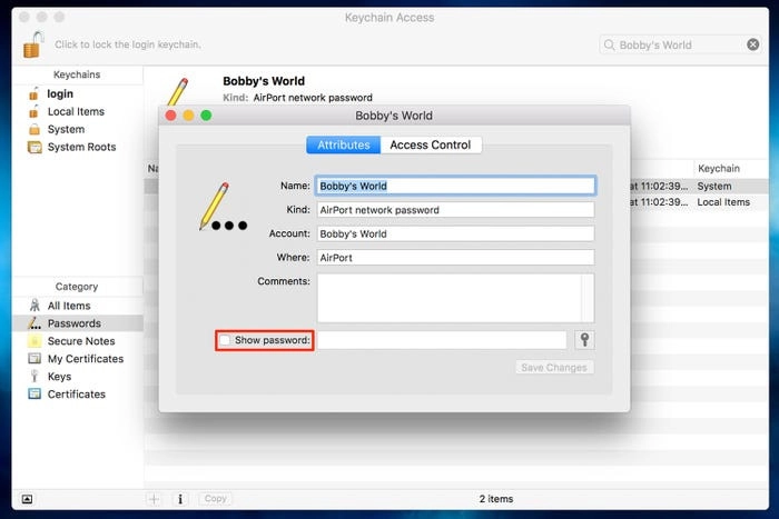 nhập tên mạng Wi-Fi muốn xem pass