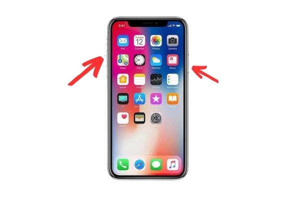 Hãy nhấn và giữ cùng lúc hai nút