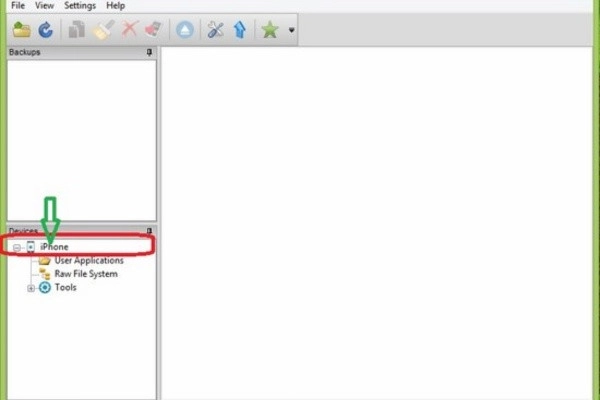 Click vào biểu tượng iBackupBot for iTune 