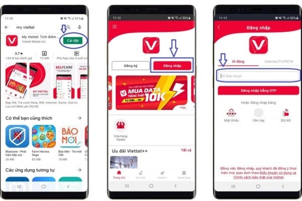Kiểm tra sim 4g viettel qua app 
