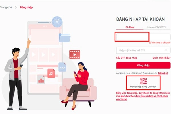 Truy cập Website của Viettel