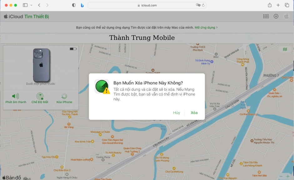 Cách mở khoá khi iphone bị vô hiệu hoá bằng icloud