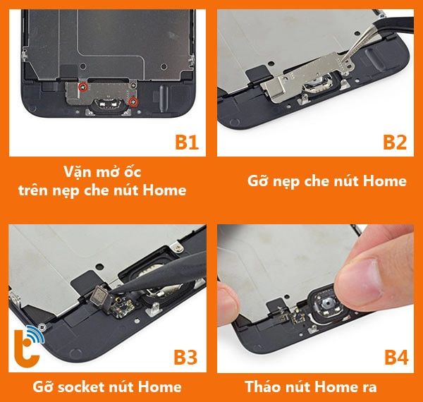 Tháo phím Home iPhone 6 ra khỏi màn hình