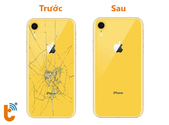 Trước và sau khi thay kính lưng iphone Xr