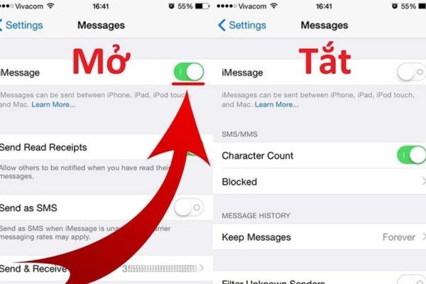 xoá số điện thoại trong iMessage và Facetime1
