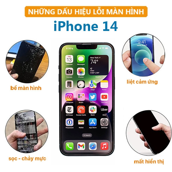 Các dấu hiệu lỗi màn hình iphone 14