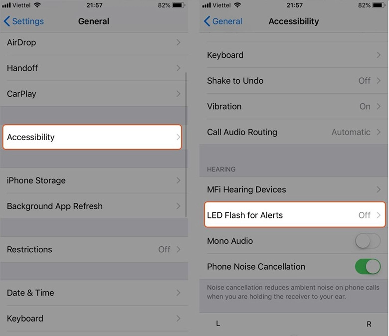 cách bật đèn flash khi có cuộc gọi đến iphone 6