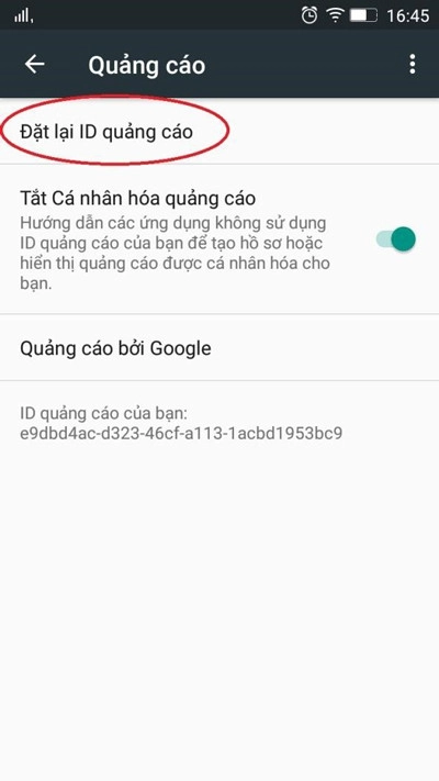 chặn quảng cáo trên điện thoại android 5