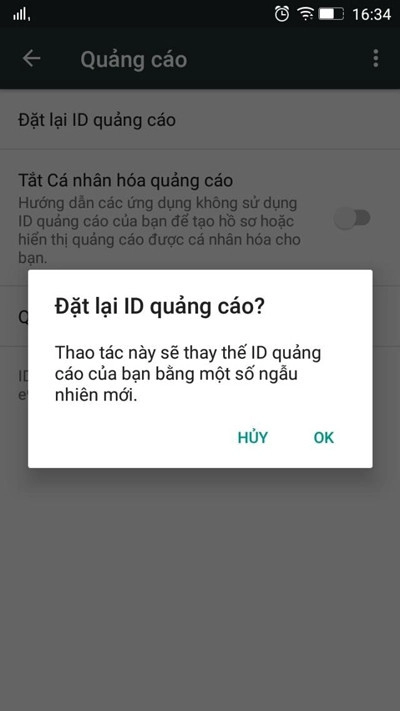 chặn quảng cáo trên điện thoại android 6