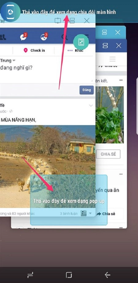 Cách chia đôi màn hình Android 4