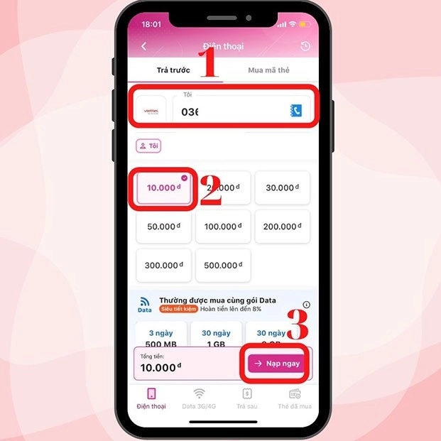 cách nạp tiền viettel 14