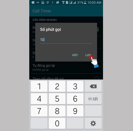 giới hạn thời gian cuộc gọi trên điện thoại samsung